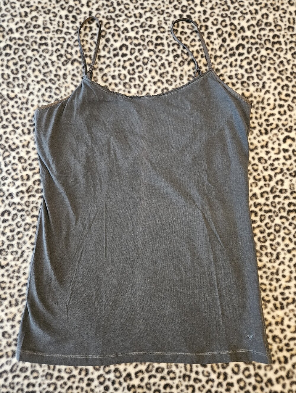 American Eagle Outfitters Charcoal Gray Bra Camisole with Lace Trim, Size L, EUC